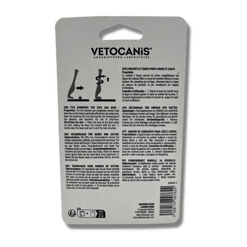 VETOCANIS Hook pulls ticks for dogs and cats