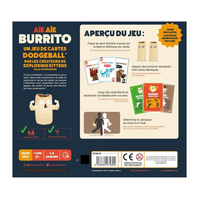 ASMODEE - AIE AIE BURRITO - Age: 7+ - Number of players: 2-6