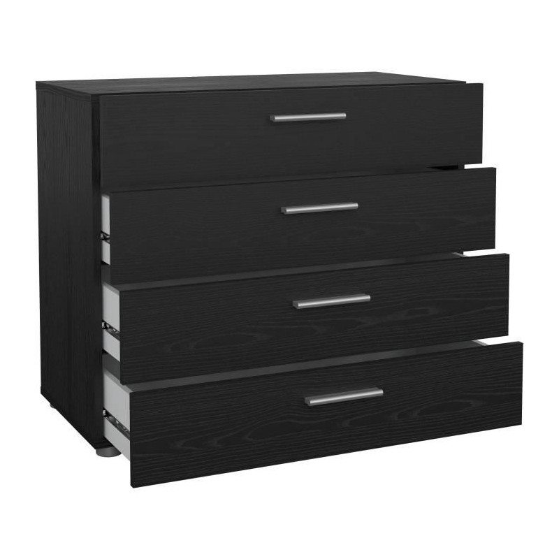 Chest of drawers - 4 drawers - Black - L80.2 x D40.25 x H68.1 cm