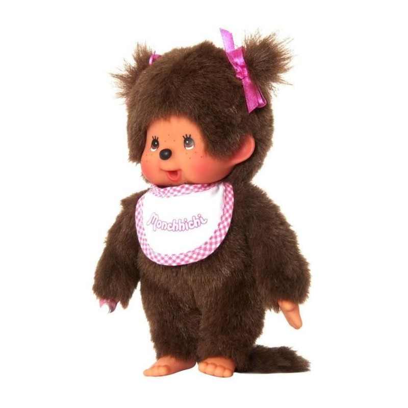 Monchhichi Girl Bib Pink 20 cms