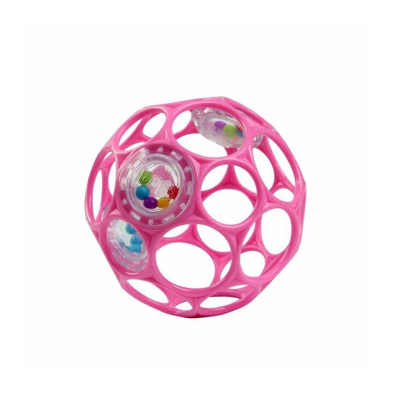 BRIGHT STARS Oball Easy-Grip Rattle BPA-Free Infant Toy in Pink, for N
