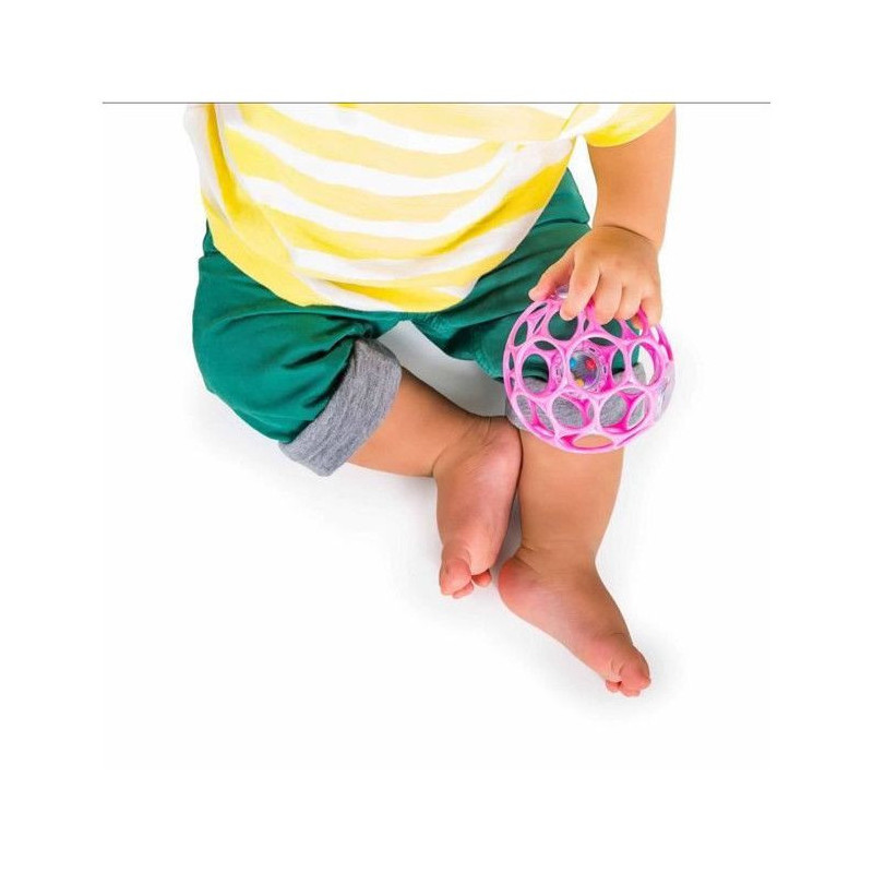 BRIGHT STARS Oball Easy-Grip Rattle BPA-Free Infant Toy in Pink, for N