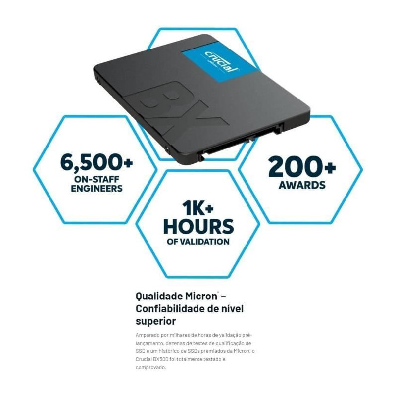 Crucial - Internal SSD disk - BX500 - 500GB - 2.5 inch (CT500BX500SD1)