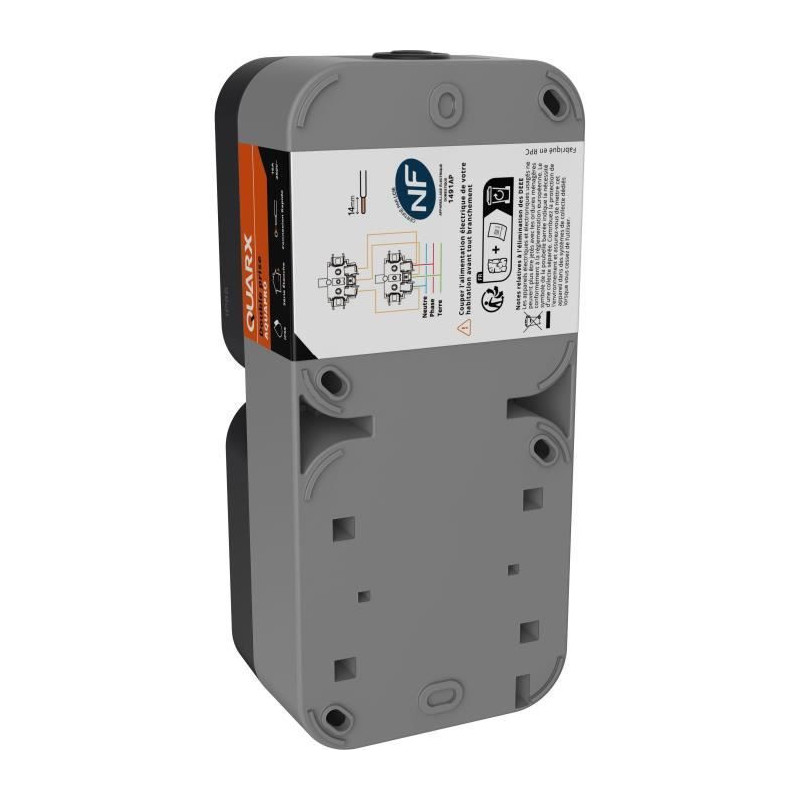 Double socket - QUARX - Aqua Pro - Outdoor, vertical, IP55, 250V, 16A