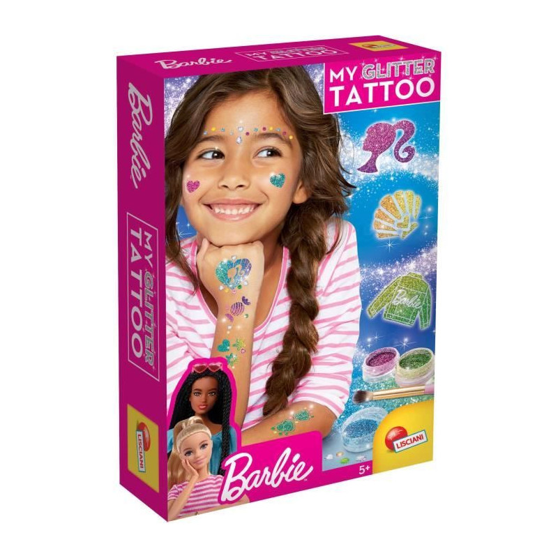 Barbie Glitter Tattoo Kit - LISCIANI GIOCHI - Create colorful and spar