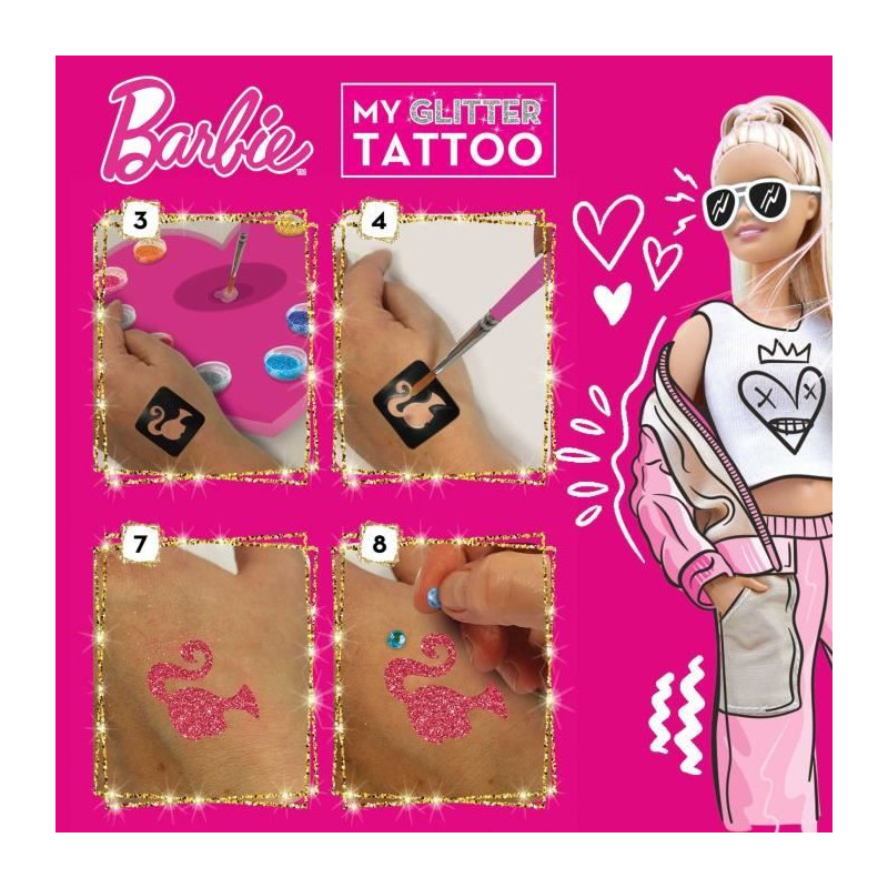 Barbie Glitter Tattoo Kit - LISCIANI GIOCHI - Create colorful and spar