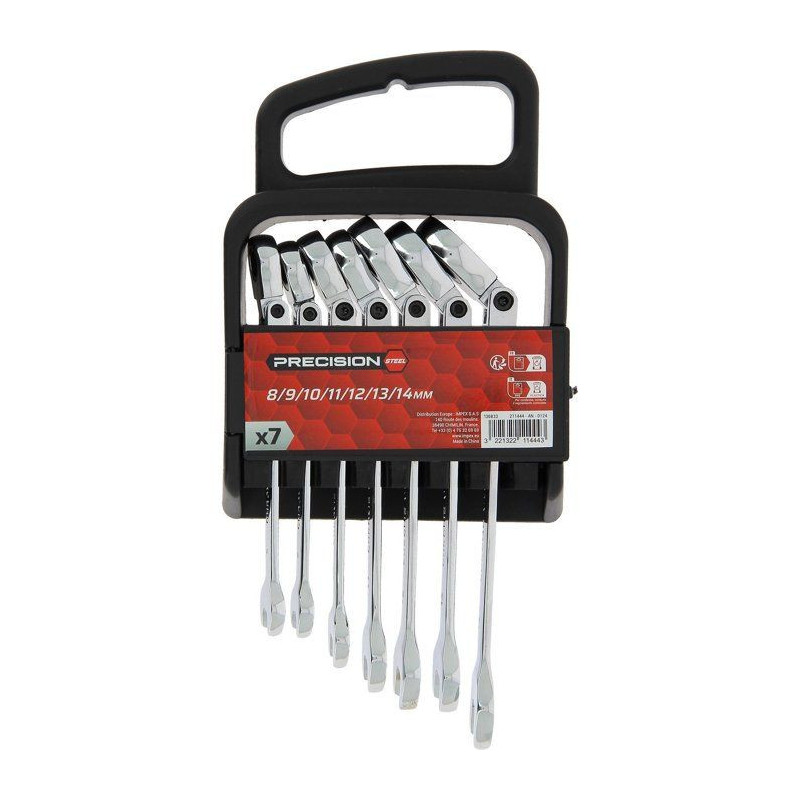 7 Ratchet combination wrenches - PRECISION STEEL