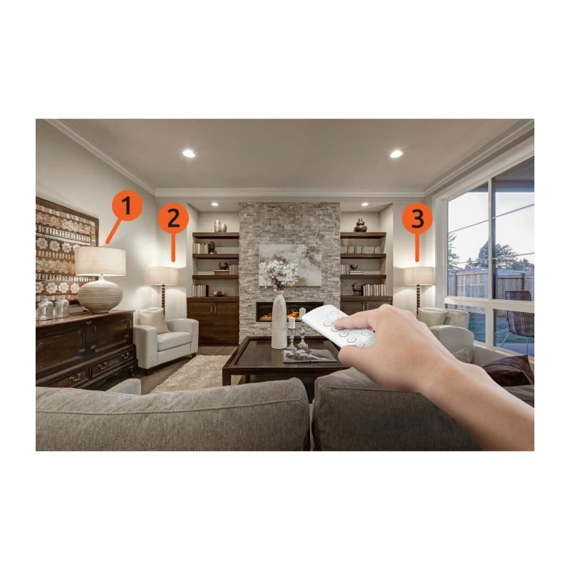 Kit 3 mini remote-controlled sockets + Remote control - GAO - 230 V -