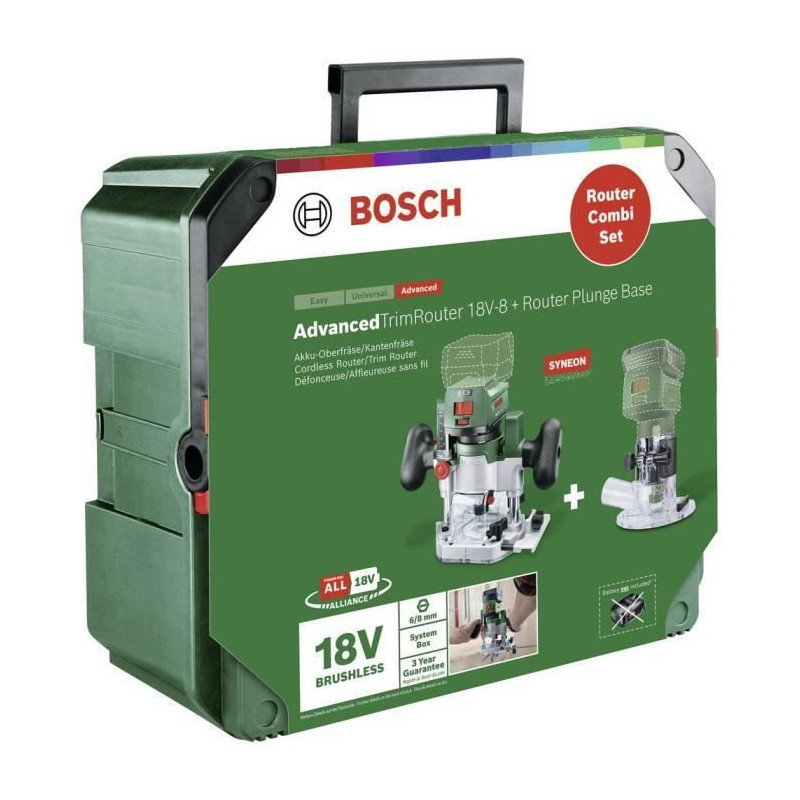 Bosch AdvancedTrimRouter 18V-8 Trimmer with Router Plunge Base, No Bat