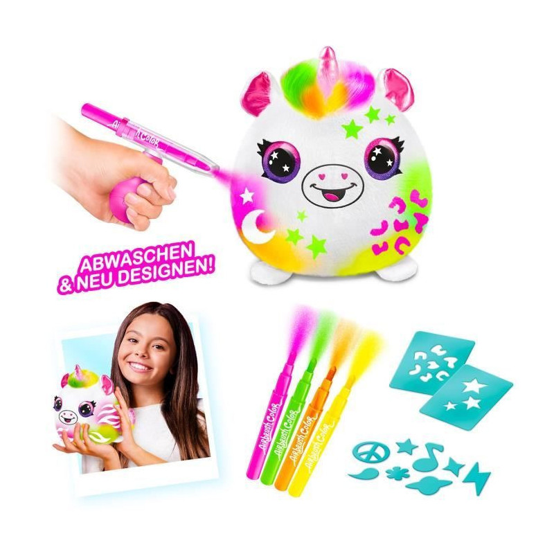 Canal Toys - Airbrush Plush - Neon Squish Plush Barrel with Felt Tips