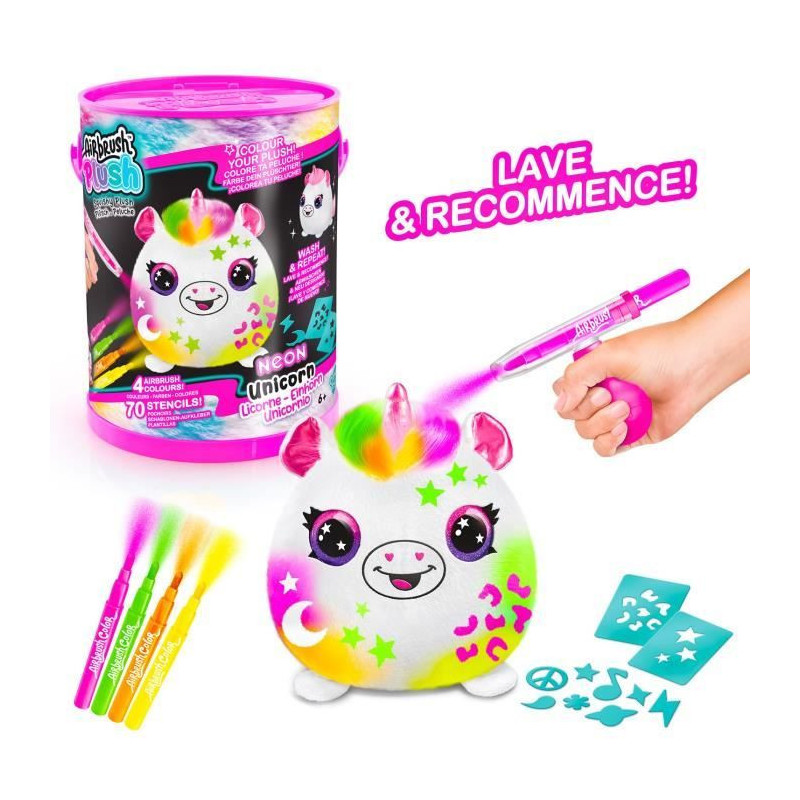 Canal Toys - Airbrush Plush - Neon Squish Plush Barrel with Felt Tips