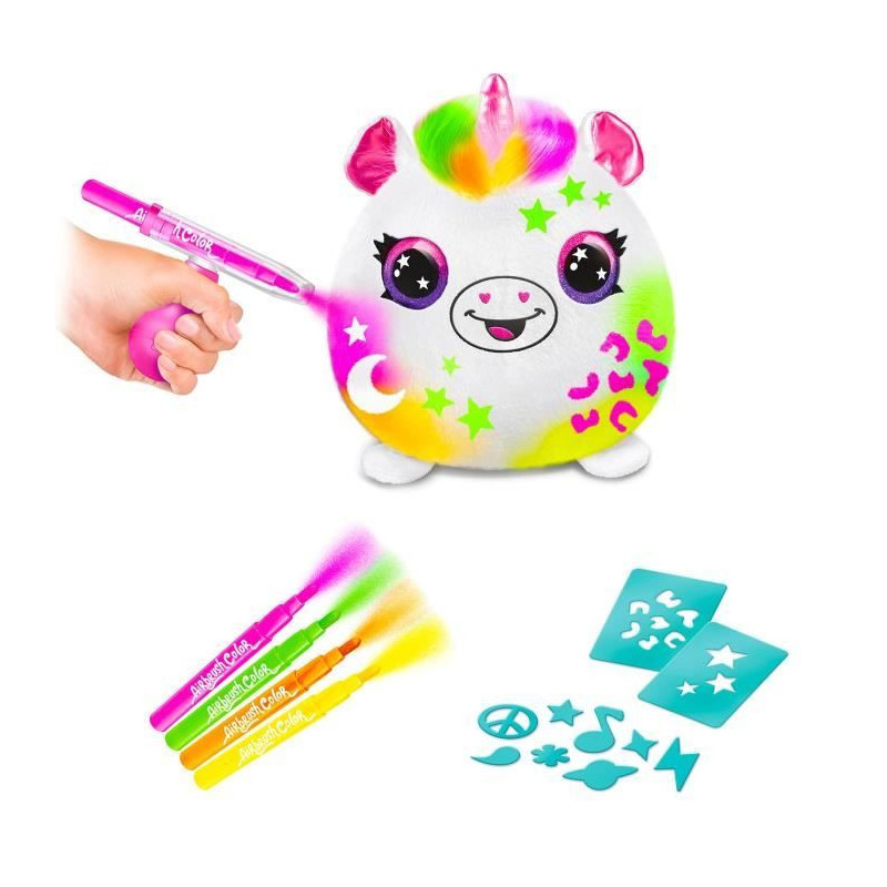 Canal Toys - Airbrush Plush - Neon Squish Plush Barrel with Felt Tips
