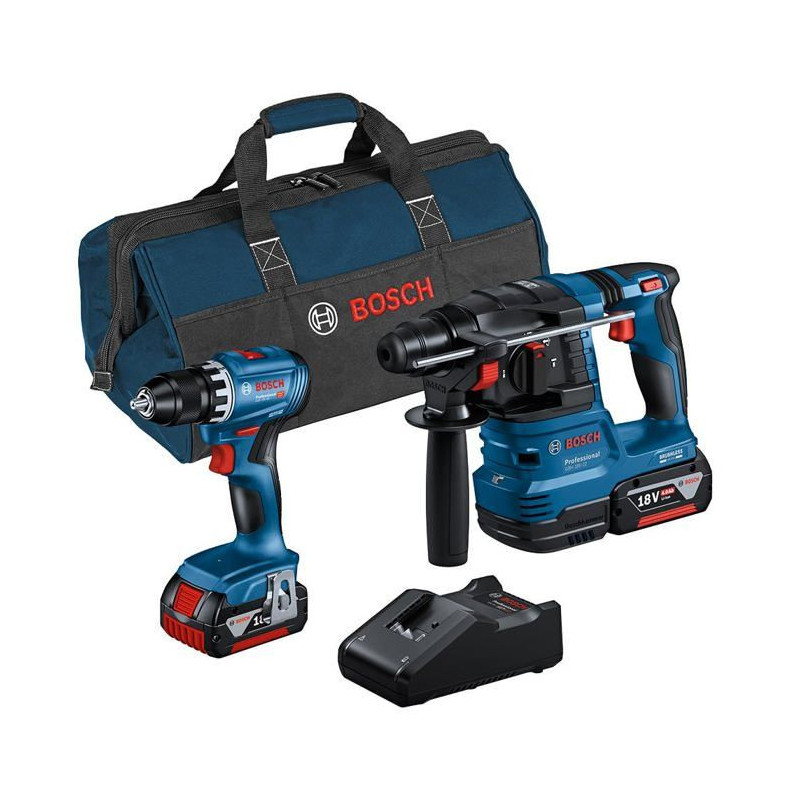 Combo-kit - BOSCH - GSR 18V-45 + GBH 18V-22 - 4.0 Ah battery - Impact