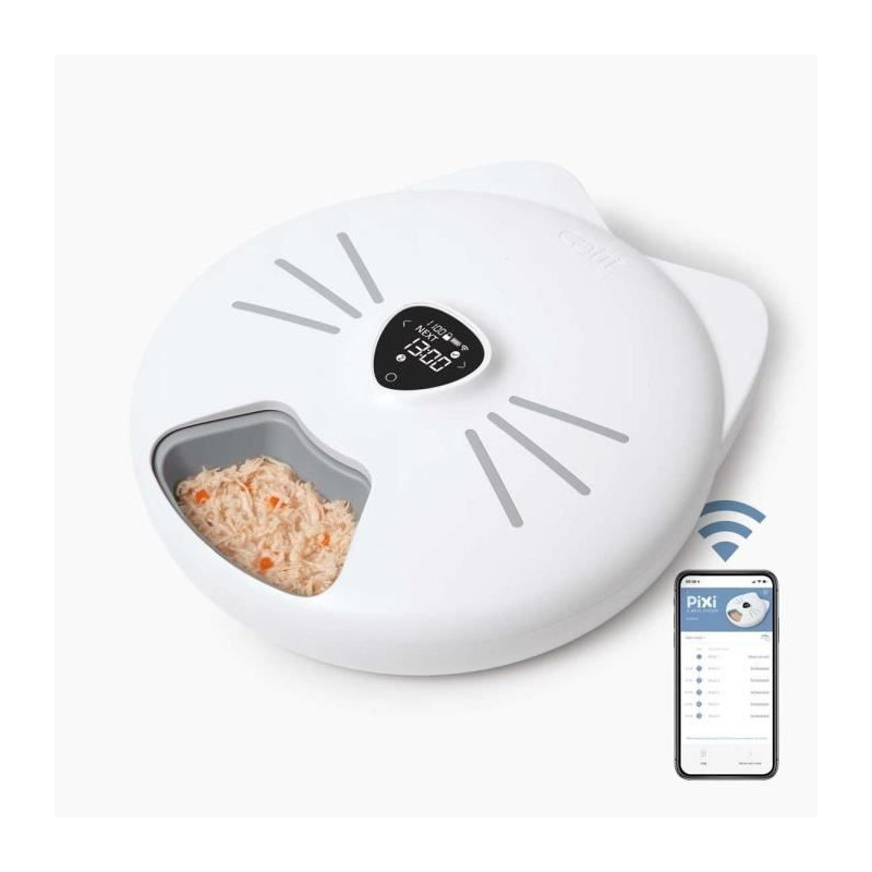 Connected Cat Food Dispenser - CATIT - PIXI SMART - 6 x 170ml - LCD To