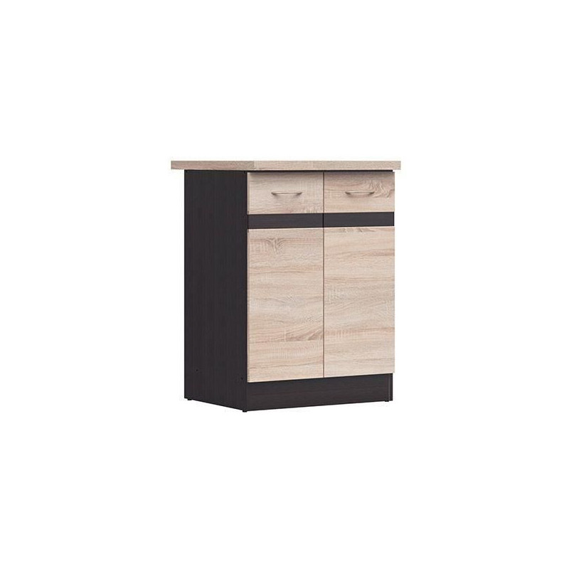 Junona Cooking Low Cabinet 60 Cm - 2 doors - Worktop - Chene Sonoma