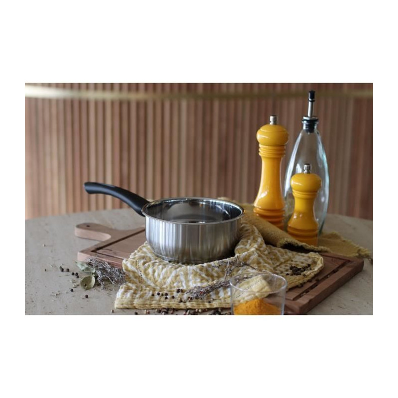 Casserole - MENASTYL - 6020240 - Stainless steel - 14 cm - Suitable fo