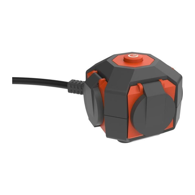 Power Globe - QUARX - IP44 - 4 sockets, switch, 3m cable