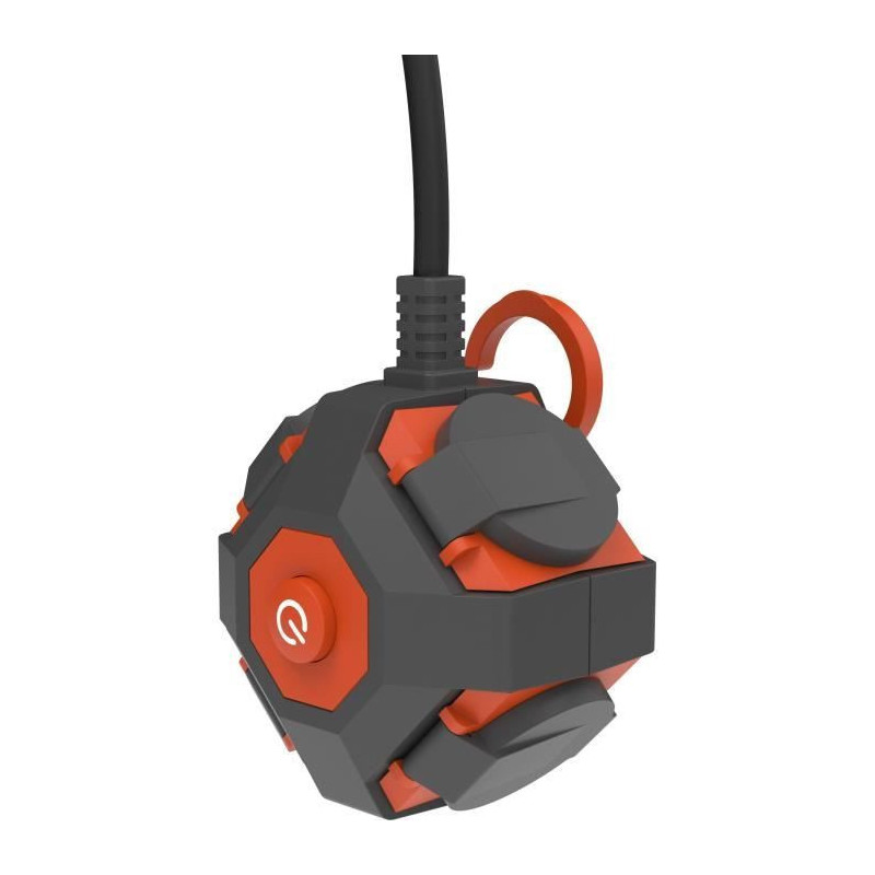 Power Globe - QUARX - IP44 - 4 sockets, switch, 3m cable