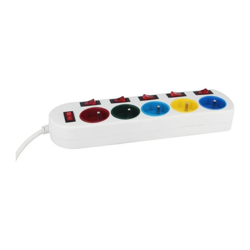 Power strip - GAO - 5 sockets - With switches, 16A, 230V