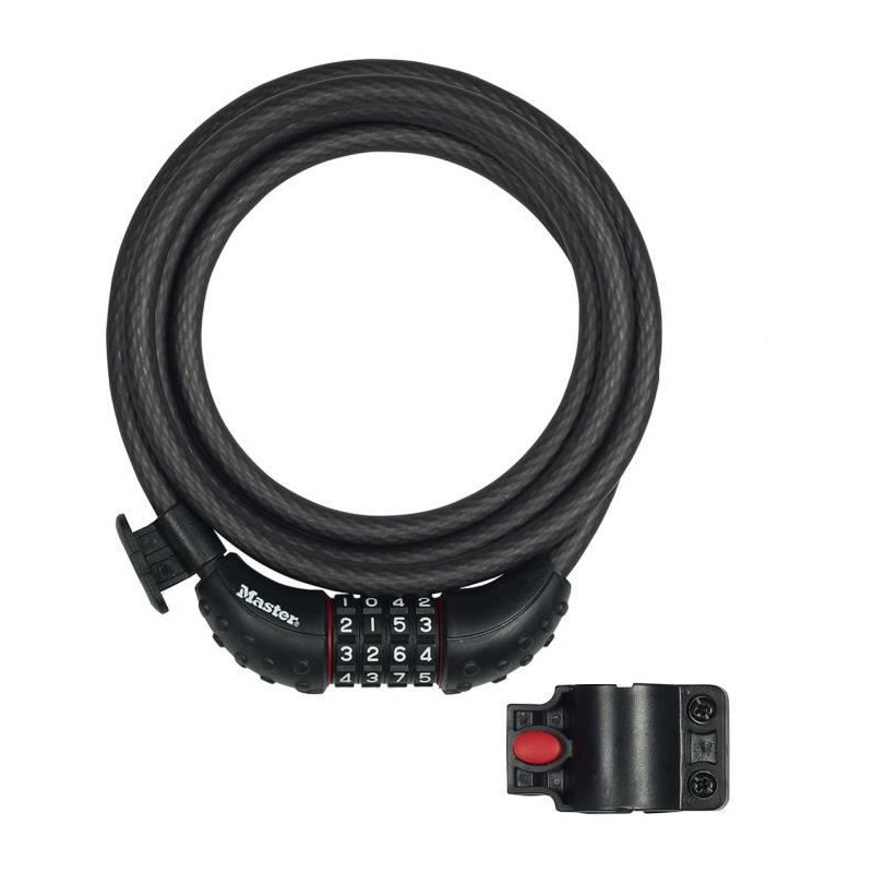 Bike Lock - MASTER LOCK - 8120EURDPRO - Twisted Steel Cable - 1.8m Len