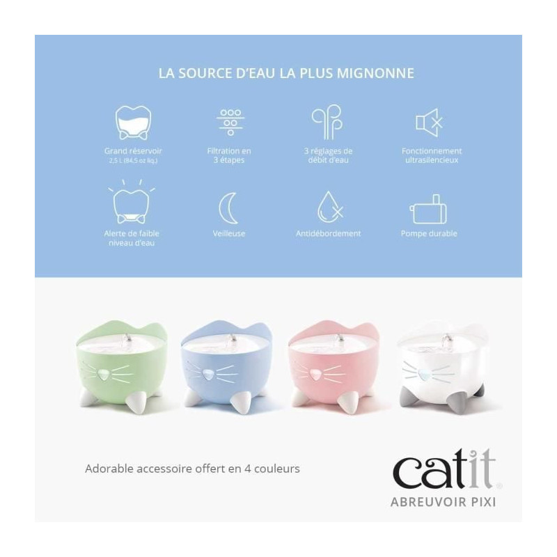CAT IT Automatic Cat Water Fountain - 2.5 L - White