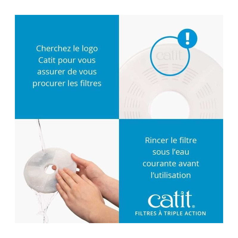 Filter - Catit - Triple Action - Pack of 12 - Clean water - Prevention