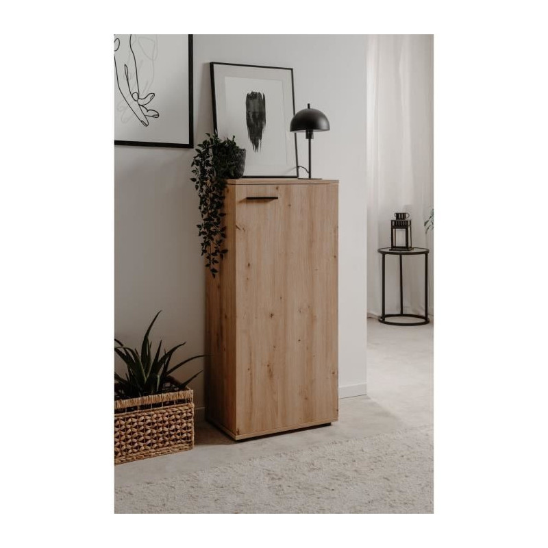 Satos shoe cabinet - Artisan oak - 100 x 110 x 34 cm - Capacity 12 pai