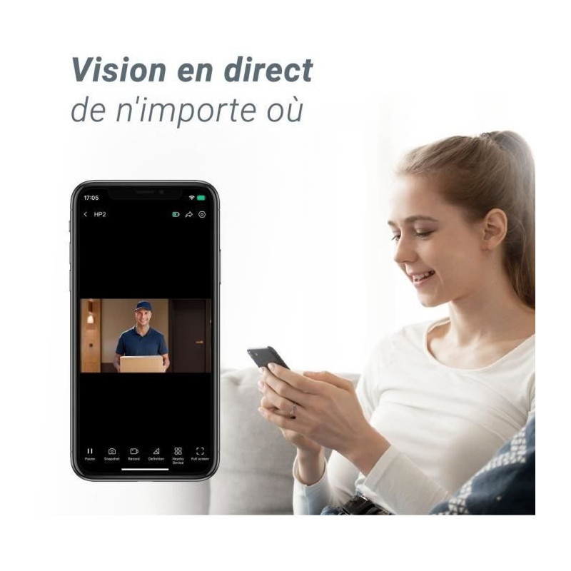 Connected peephole - EZVIZ - HP2 - 1080p - 2200mAh battery - 146° vie