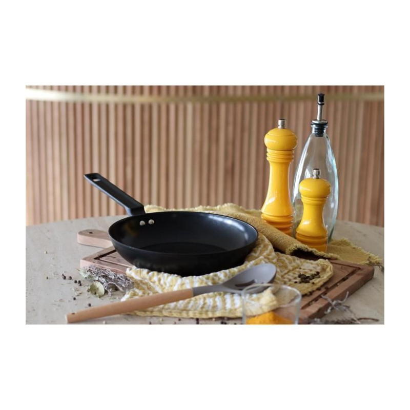 Frying pan - MENASTYL - 6020636 - Forged aluminum - 24 cm - Black - Su