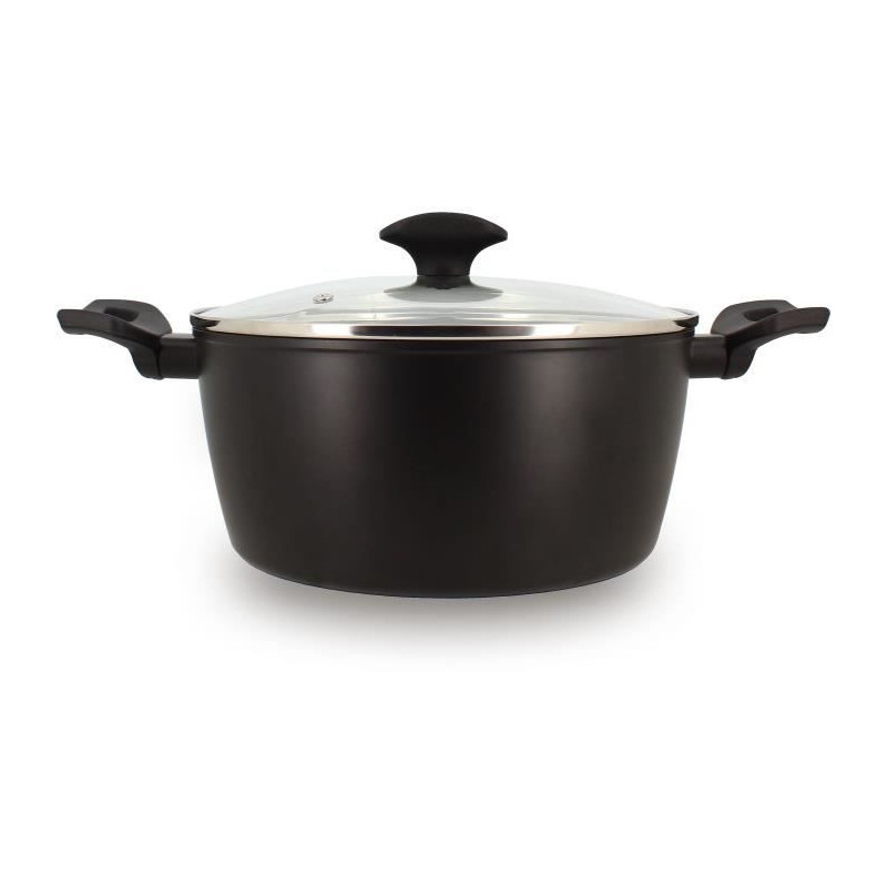 Dutch oven - MENASTYL - 6020647 - Forged aluminum - 24 cm - Black - Su