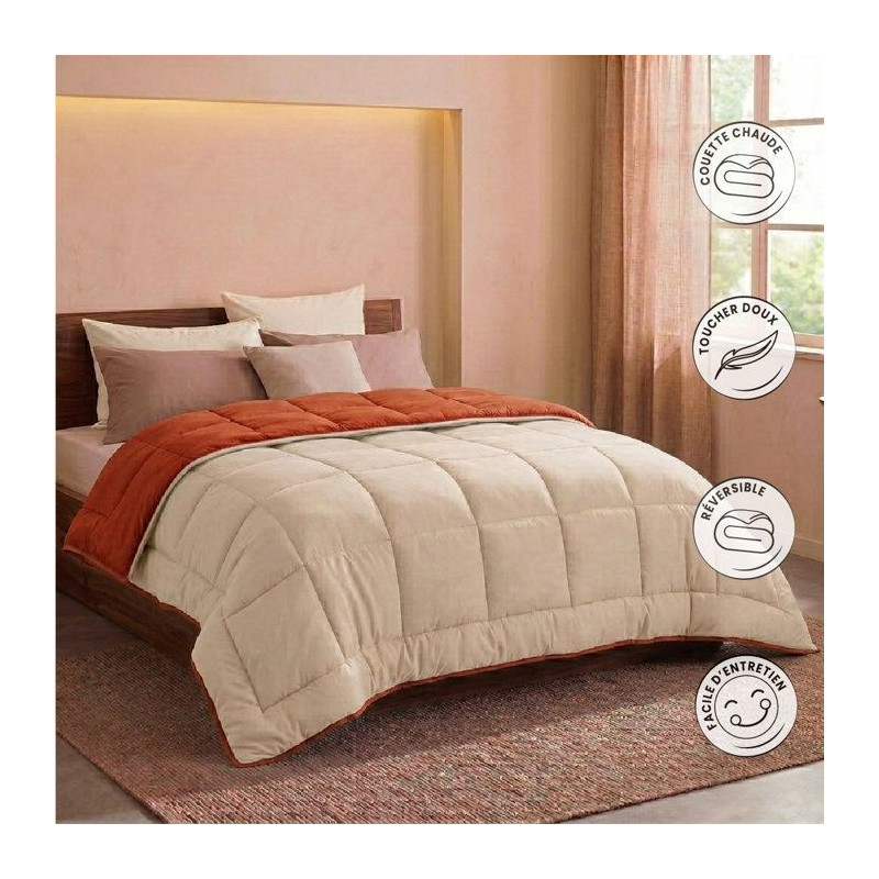 CALGARY Hot duvet microfiber 400g/m² Rande & ginger & ginger 200x200c