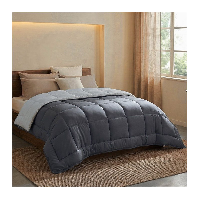 HUDSON Légere microfiber duvet 200g/m² 140x200cm steel & silver