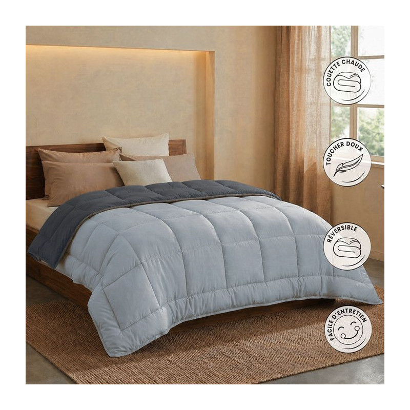 HUDSON Légere microfiber duvet 200g/m² 140x200cm steel & silver