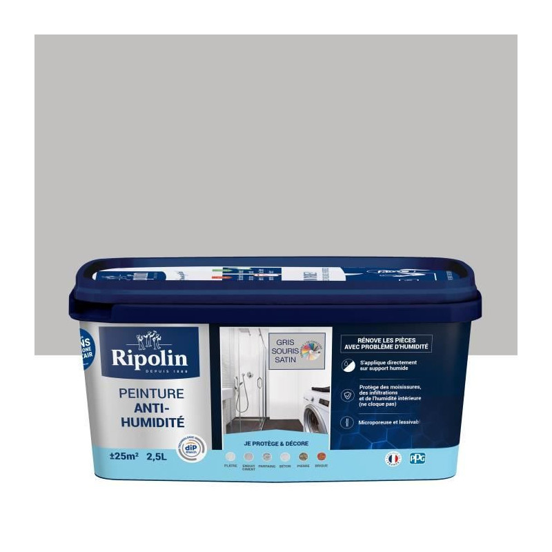 Ripolin mouse gray satin anti-humidity waterproofing paint 2,5L