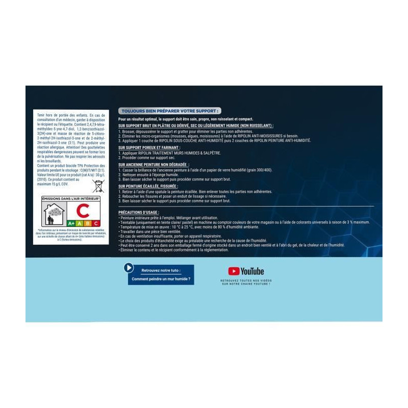 Ripolin mouse gray satin anti-humidity waterproofing paint 2,5L