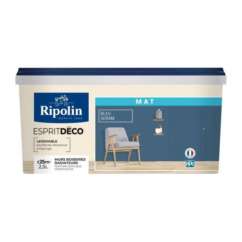 Ripolin matte seram blue interior wall color paint 2.5L