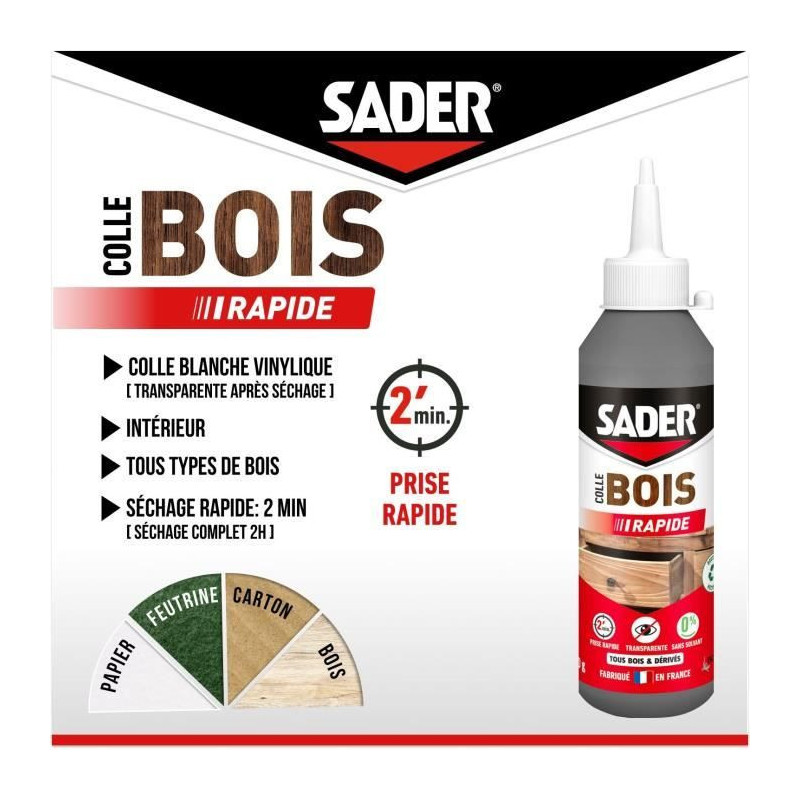SADER Glue Wood Quick Shot - Bottle 250g