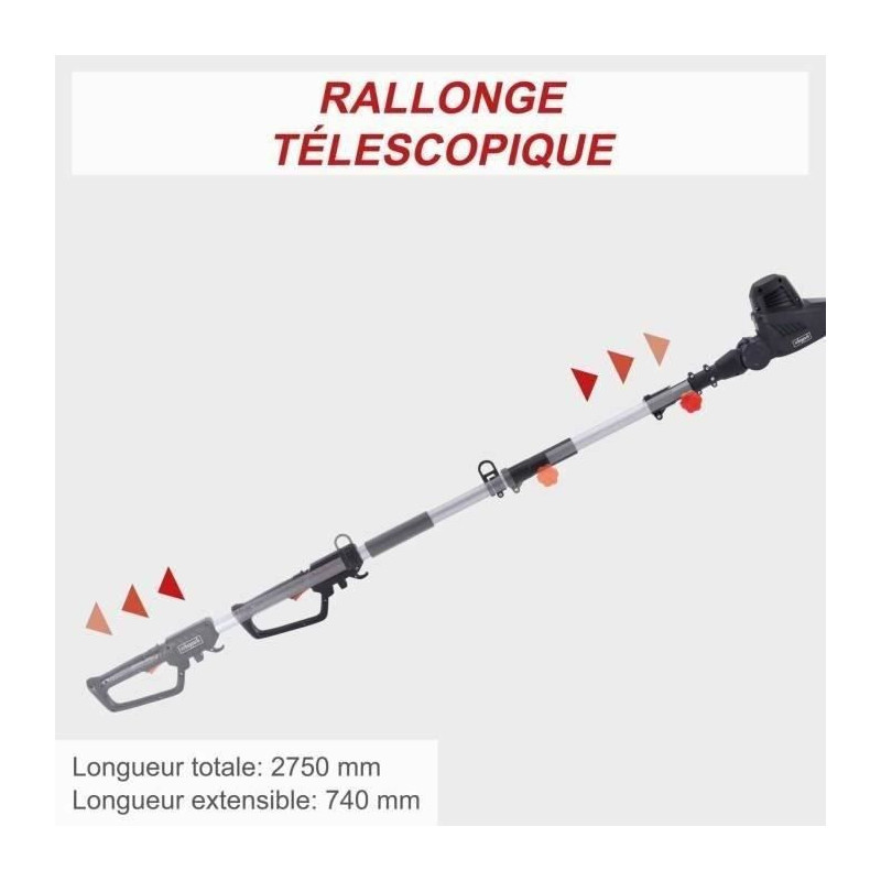 Telescopic electric hedge trimmer - Scheppach - ETHT500