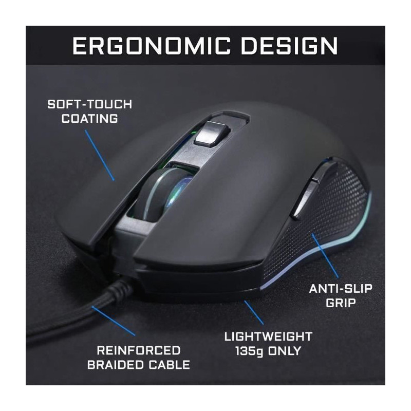 THE G-LAB KULT HELIUM Mouse 2400 DPI - Backlit
