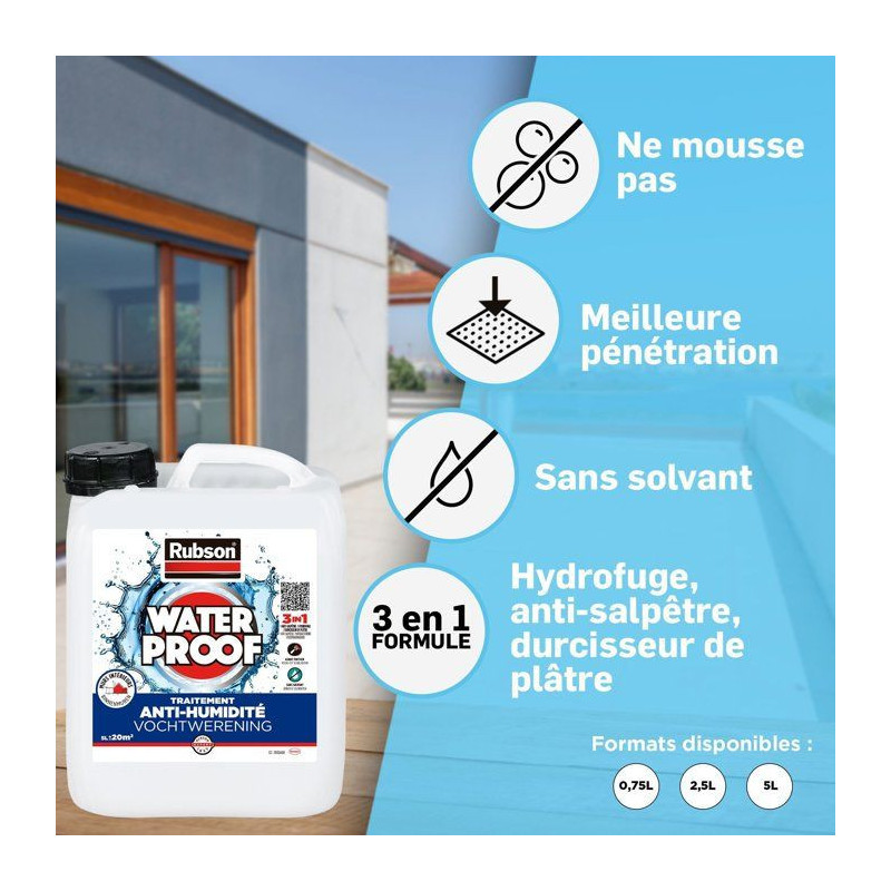 RUBSON Waterproofing treatment walls Wet interior colorless 2.5 L