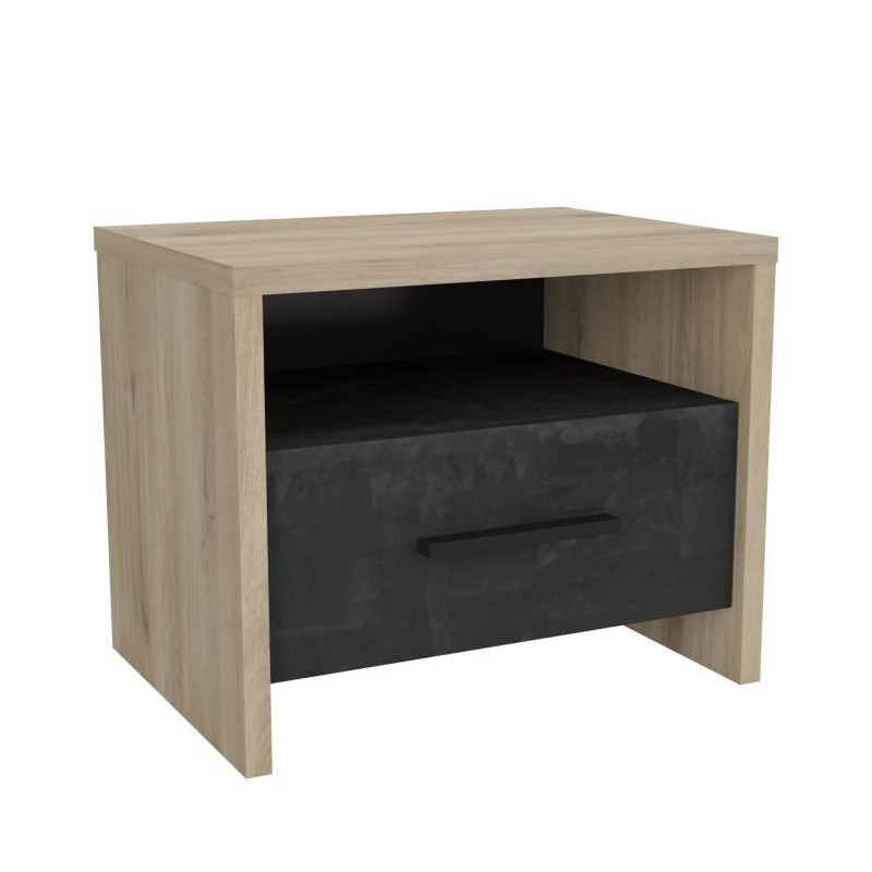 Demeyere bedside table 1 drawer - Kronberg chene decor - L 49.6 x D 36