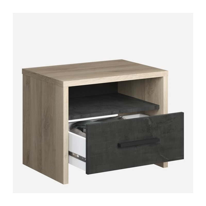 Demeyere bedside table 1 drawer - Kronberg chene decor - L 49.6 x D 36