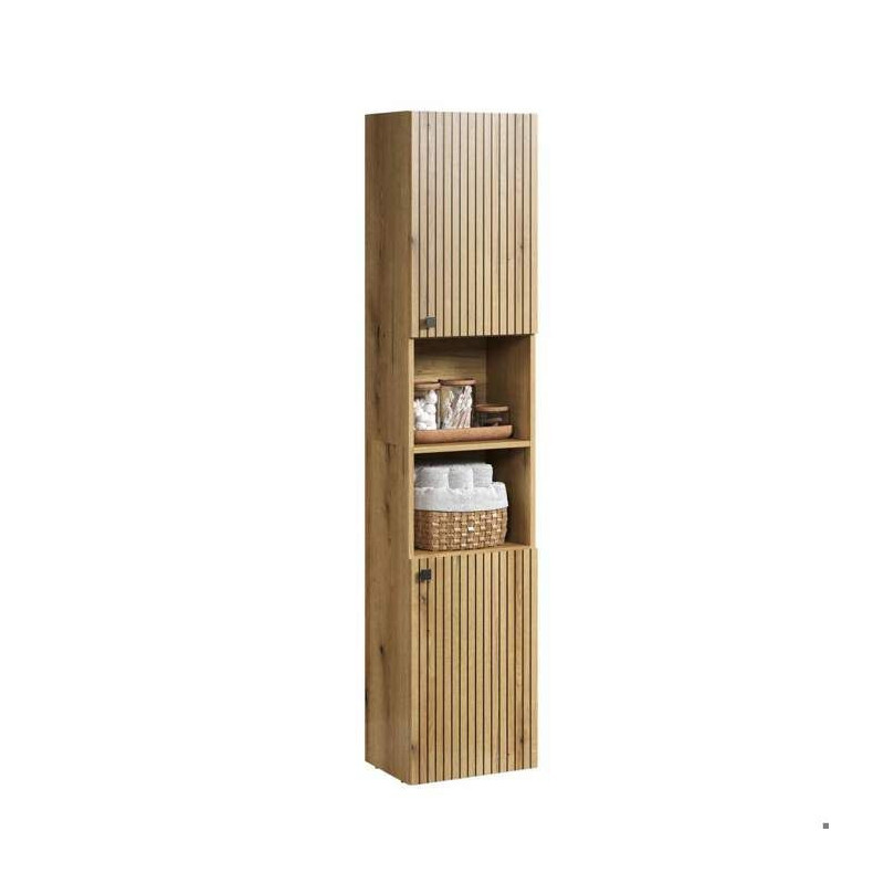 Bathroom column - Oak decor - L40 x H186 x D31cm - PURE BLISS
