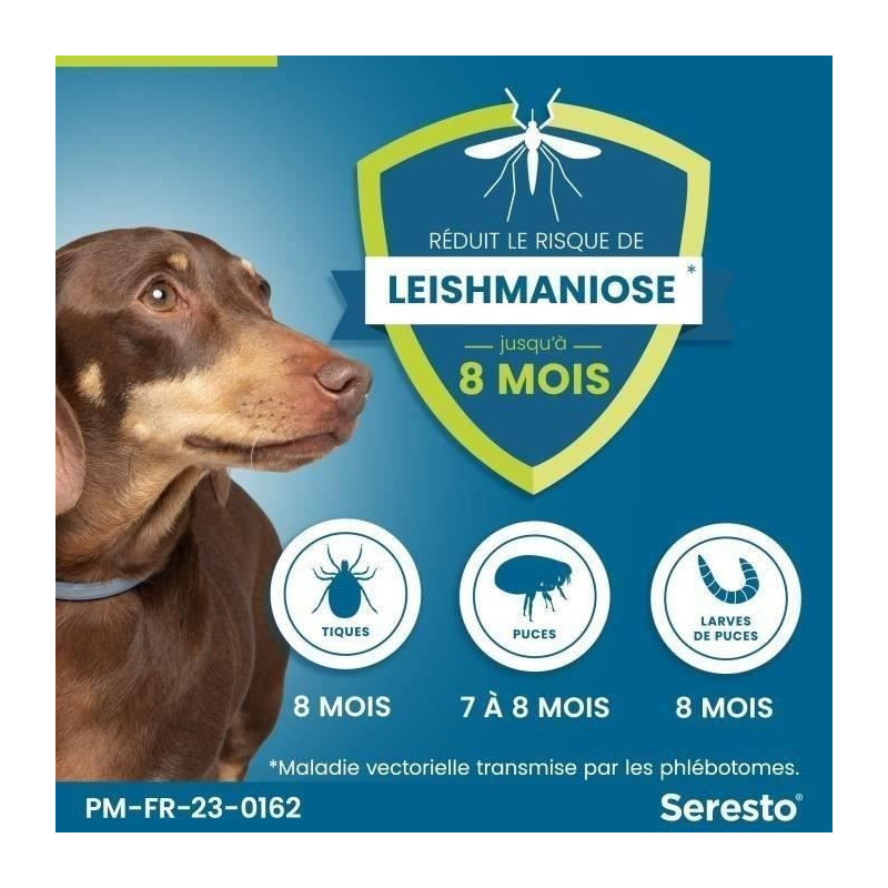 Seresto Dog Anti-Puaces and Anti-Tiques Collier -8kg 2 Units