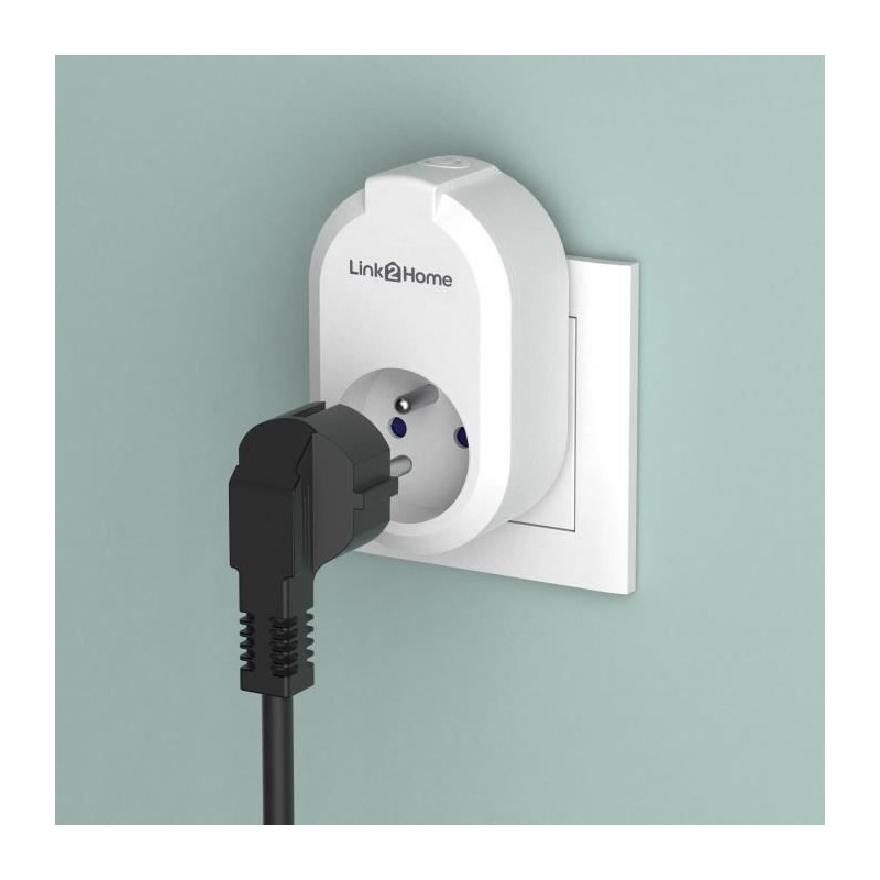 Set of 2 connected sockets - LINK2HOME - 230 V - White