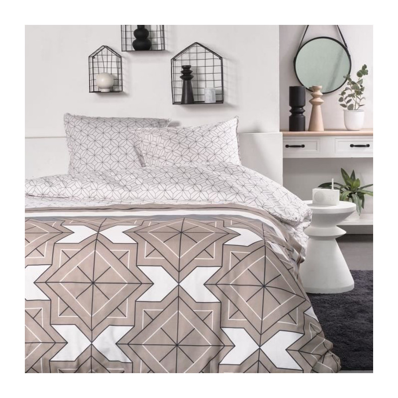 Double bed set -TODAY - 240x200 cm - 100% Cotton - Beige, Black and Wh