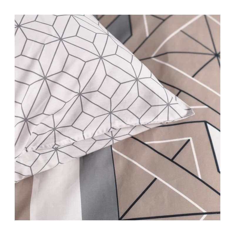 Double bed set -TODAY - 240x200 cm - 100% Cotton - Beige, Black and Wh