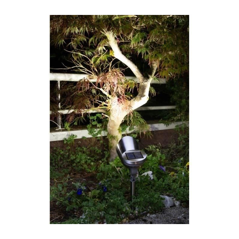 Galix Spot has solar energy in brushed stainless steel