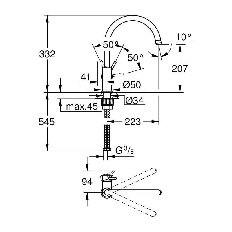 Grohe - Sink monocommande mixer