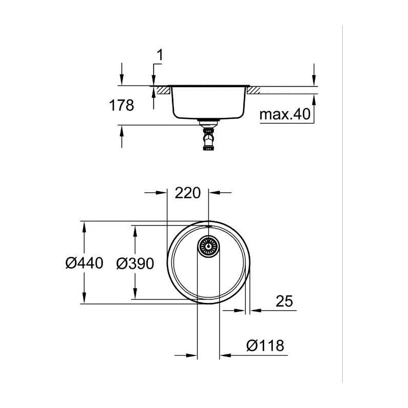 Kitchen sink - Stainless steel - Top-mounted - GROHE K200 - 31720SD0